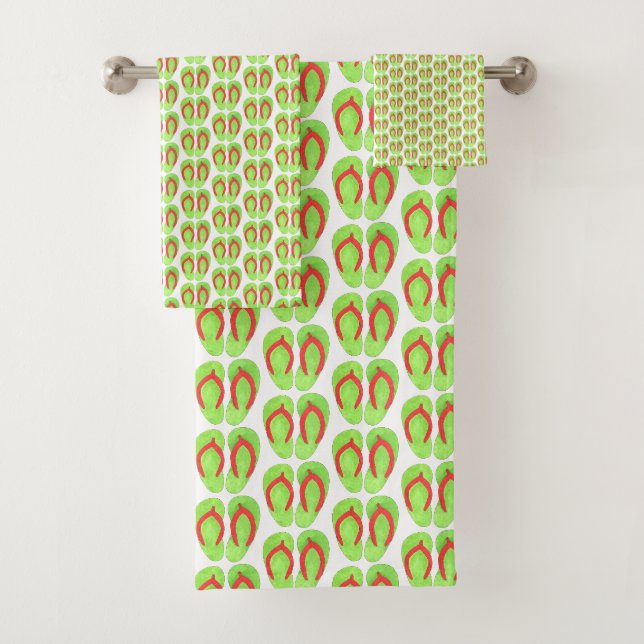 Green Orange Flip Flop Sandales Beach House Été (En situation)