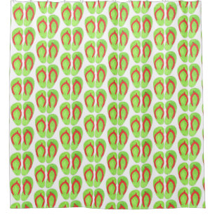 Green Orange Flip Flop Sandals Beach House Summer