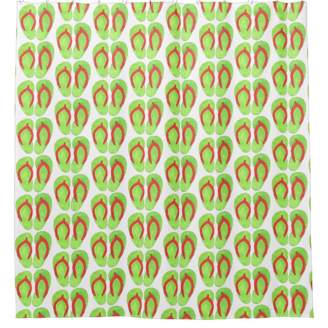 Green Orange Flip Flop Sandals Beach House Summer (Front)