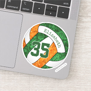 green orange girly volleyball school team colours