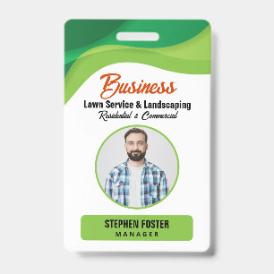 Green & Orange Lawncare Landscaping & Lawn Service Badge