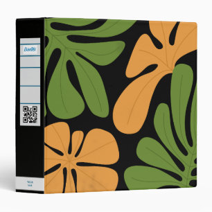 Green & Orange Modern Abstract Floral Binder