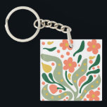 Green & Orange Modern Abstract Floral Keychain<br><div class="desc">Green & Orange Modern Abstract Floral is a stylish and eye-catching design featuring fresh green tones combined with vibrant orange floral elements. The modern abstract style creates a unique artistic look that feels both elegant and contemporary. Perfect for adding a touch of creativity and nature-inspired beauty to everyday products, home...</div>