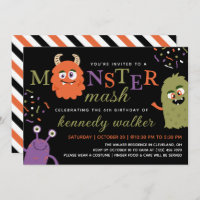 Green Orange Monster Mash Halloween Party