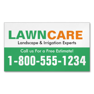 Green & Orange Number Reminder Magnetic Business Card