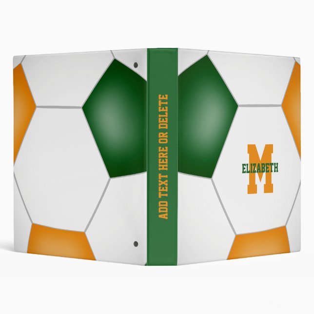 green orange sports team colours soccer binder (Background)