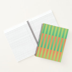 Green Orange Striped Pattern Notebook
