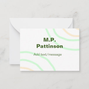 Green orange stripes add name text message simple card