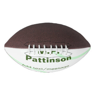 Green orange stripes add name text message simple  football