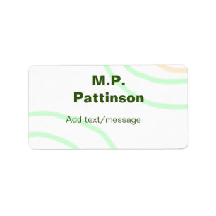 Green orange stripes add name text message simple  label