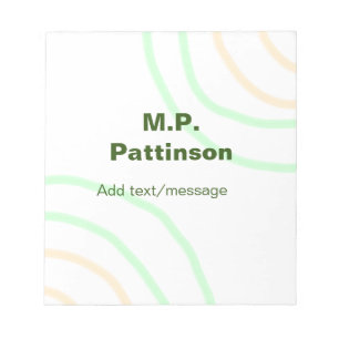 Green orange stripes add name text message simple notepad