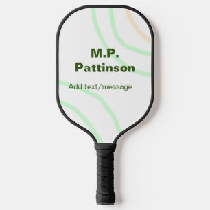 Green orange stripes add name text message simple pickleball paddle