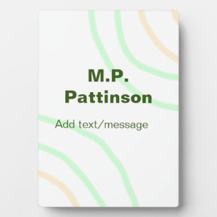 Green orange stripes add name text message simple plaque