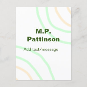 Green orange stripes add name text message simple  postcard