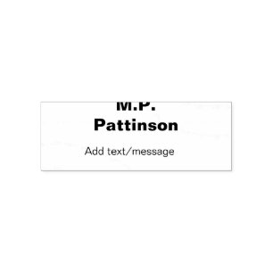 Green orange stripes add name text message simple self-inking stamp