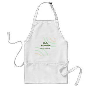 Green orange stripes add name text message simple  standard apron