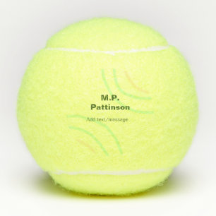 Green orange stripes add name text message simple  tennis balls