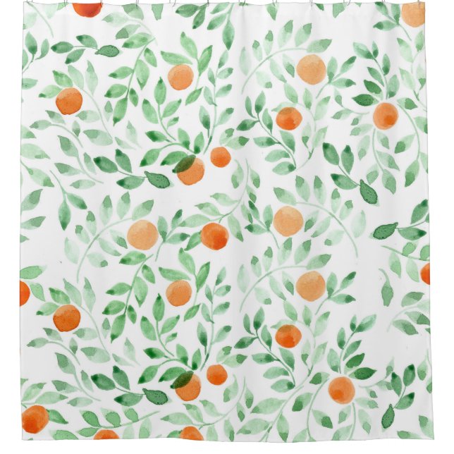 Green Orange Tangerine Provence Watercolor (Front)