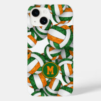 Green orange team colours girly volleyballs