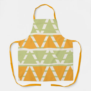 Green Orange Triangle Stripes Pattern Apron
