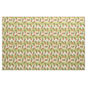 Green Orange Yellow Pineapple Fruit Summer Pattern Fabric