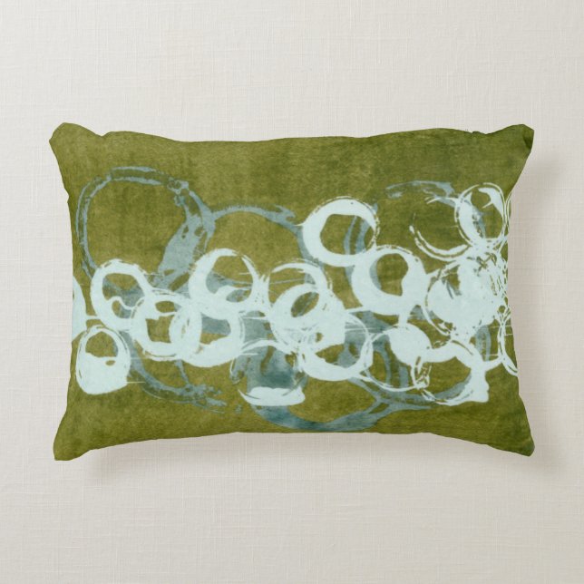 Green Orbs I Decorative Pillow (Front)