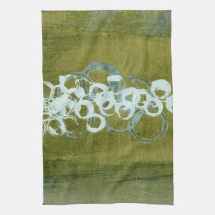 Green Orbs I Kitchen Towel