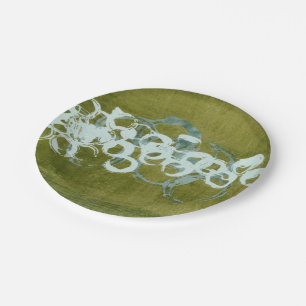 Green Orbs I Paper Plate