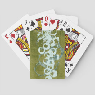 Green Orbs I Playing Cards