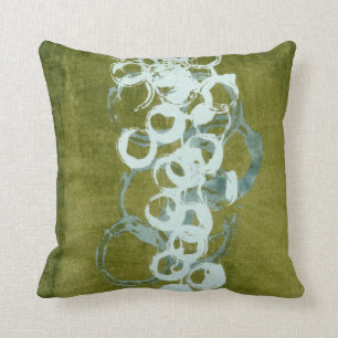 Green Orbs I Throw Pillow