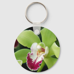 Green Orchid Keychain