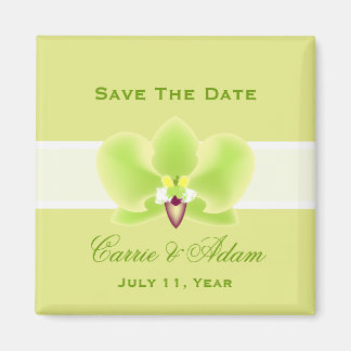 Green Orchid Save the Date Magnet