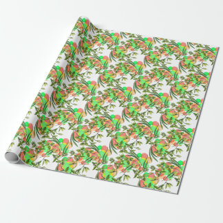 Green orchids: watercolor floral seamless. wrapping paper
