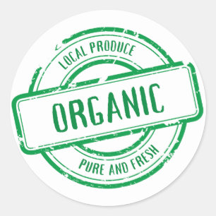 Green Organic Classic Round Stickers