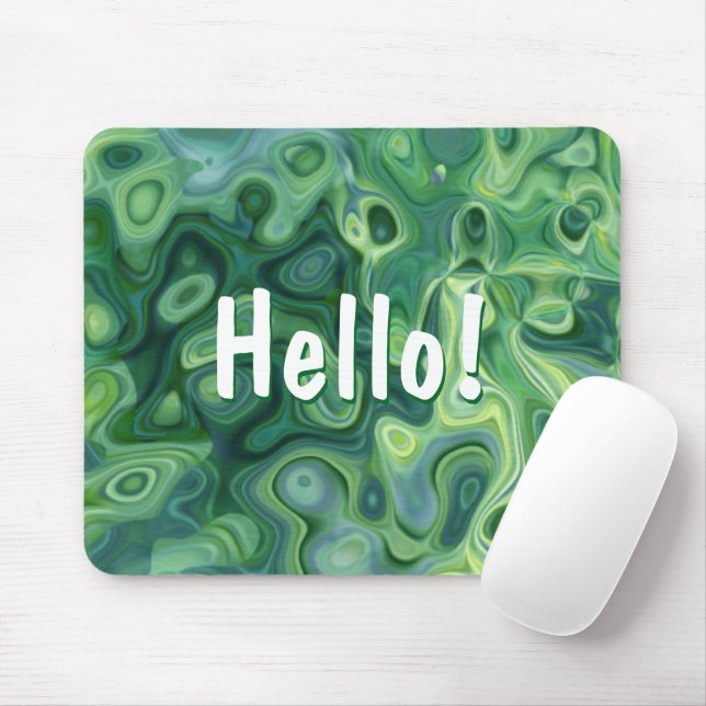 Green Organic Pattern Abstract Art Mouse Pad (With Mouse)
