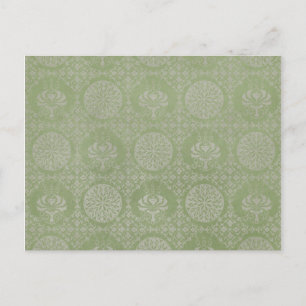 Green Ornamental Pattern Postcard