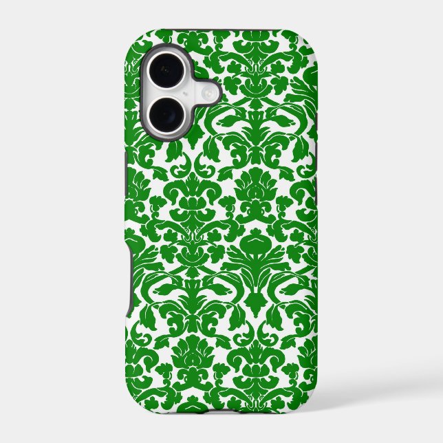 Green Ornate Floral Damask Pattern (Back)