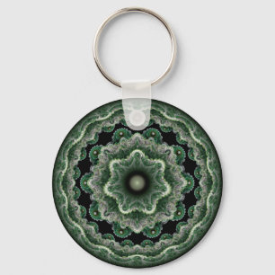 Green ornate fractal keychain