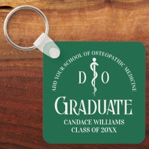 Green Osteopathic Medical School Graduation Gift Keychain
