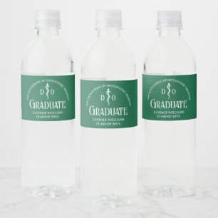 Green Osteopathic Medical School Graduation Party Water Bottle Label