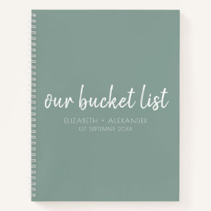 Green Our Bucket List Couple's Notebook