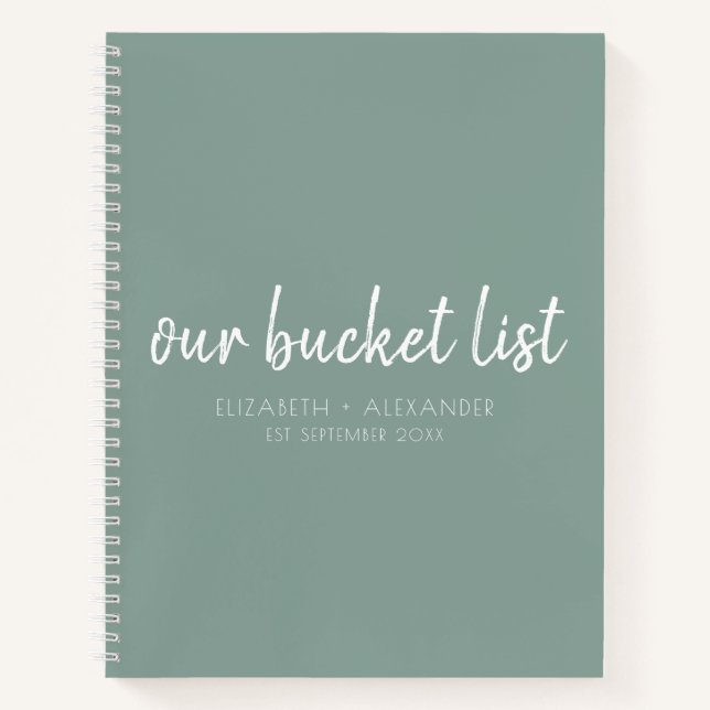 Green Our Bucket List Couple's Notebook (Front)