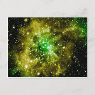 Green Outer Space Postcard
