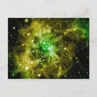 Green Outer Space Postcard