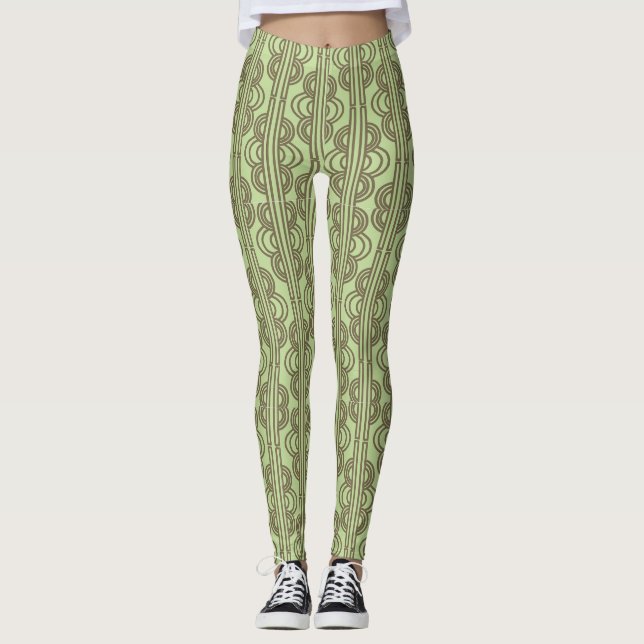 Green Oval Chains  Leggings (Front)