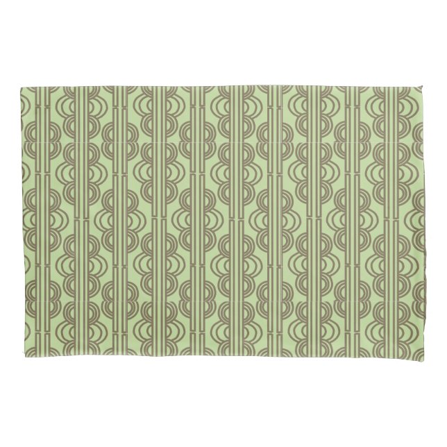 Green Oval Chains  Pillowcase (Front)