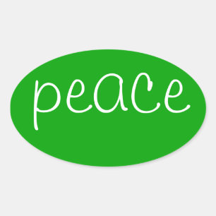 Green Oval Peace stickers