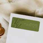 Green Overflowing Bouquet Return Address Labels<br><div class="desc">Elegant and chic return address labels featuring a beautifully hand drawn floral bouquet in black paired with dainty typography in white over an earthy green background to juxtapose the nature and design.</div>