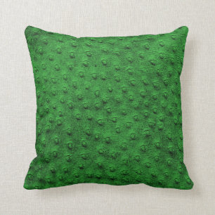 Green Oversized Ostrich Leather Grain Pillow