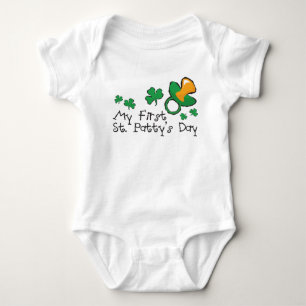 Green Pacifier and Shamrocks Baby Bodysuit